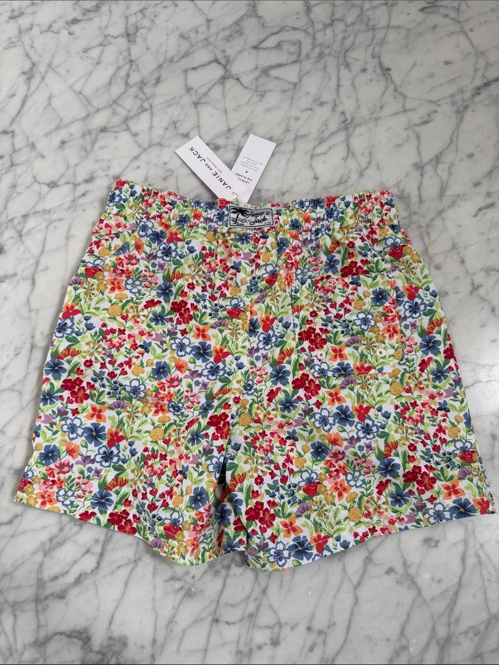 NWT Sz 8 Janie And Jack Boys Ditsy Floral Swim Short